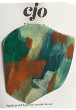 Load image into Gallery viewer, Blue Hue Wooden Brooch
