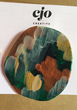 Load image into Gallery viewer, Forest Green Wooden Brooch
