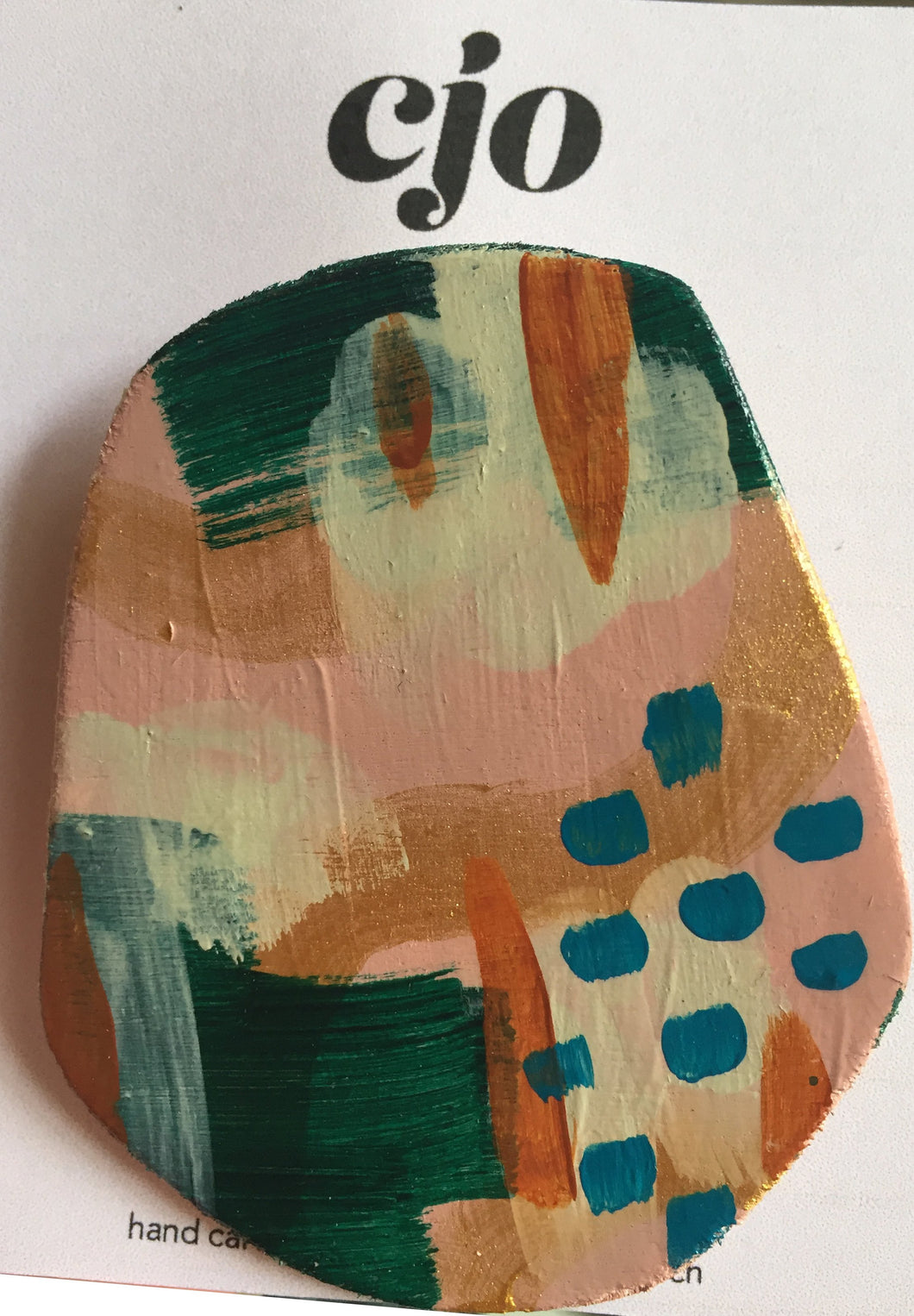 Pastel Wooden Brooch